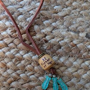 Hand Crafted Brown and Teal Necklace